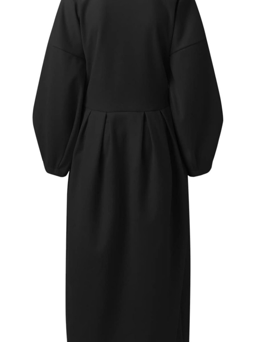 SOLID LANTERN SLEEVES WIDE LAPEL COAT - Picture 2 of 7